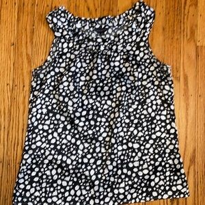 BANANA republic size medium black and white tank with rufle collar detail